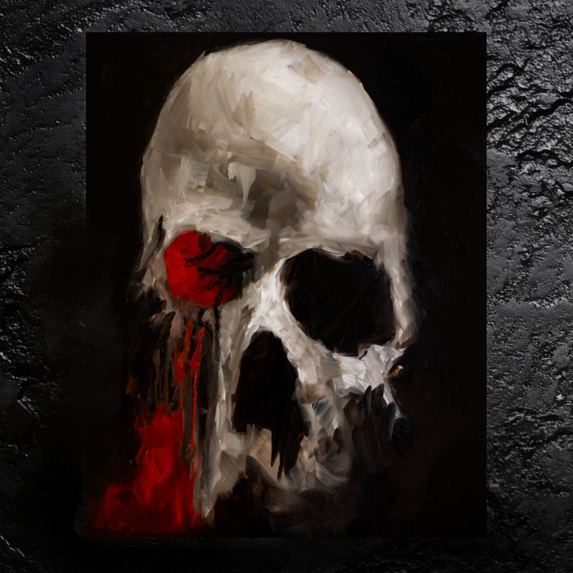 Skull Painting #10 - 8 x 10 Original Framed Oil Painting