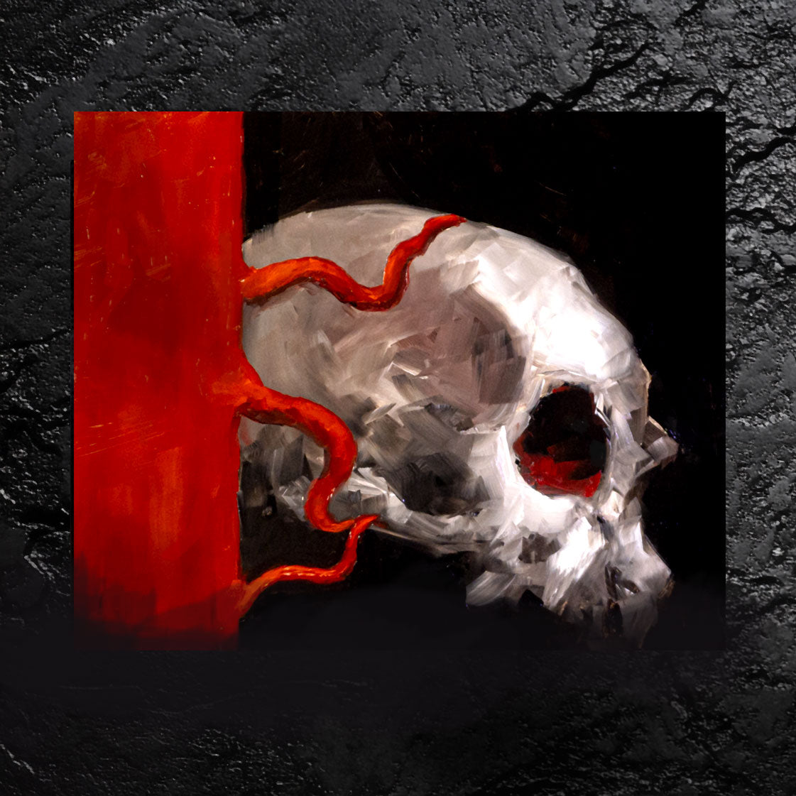 Skull Painting #3 - 8 x 10 Original Framed Oil Painting