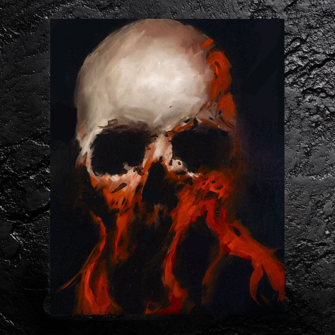 Skull Painting #6 - 8 x 10 Original Framed Oil Painting