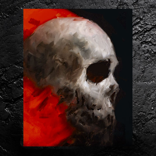 Skull Painting #7 - 8 x 10 Original Framed Oil Painting