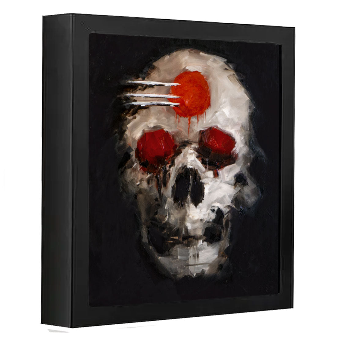 Skull Painting #9 - 8 x 10 Original Framed Oil Painting