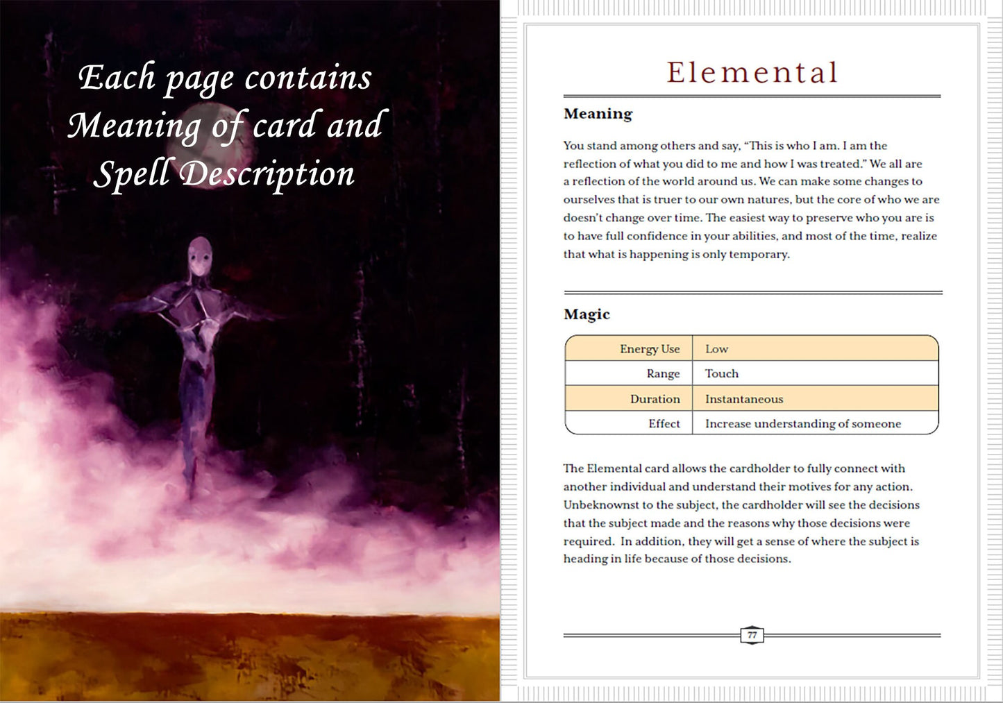 Preservation Deck with Softcover Guide Book Used for Oracle Reading, Dungeons and Dragons and Story Ideas