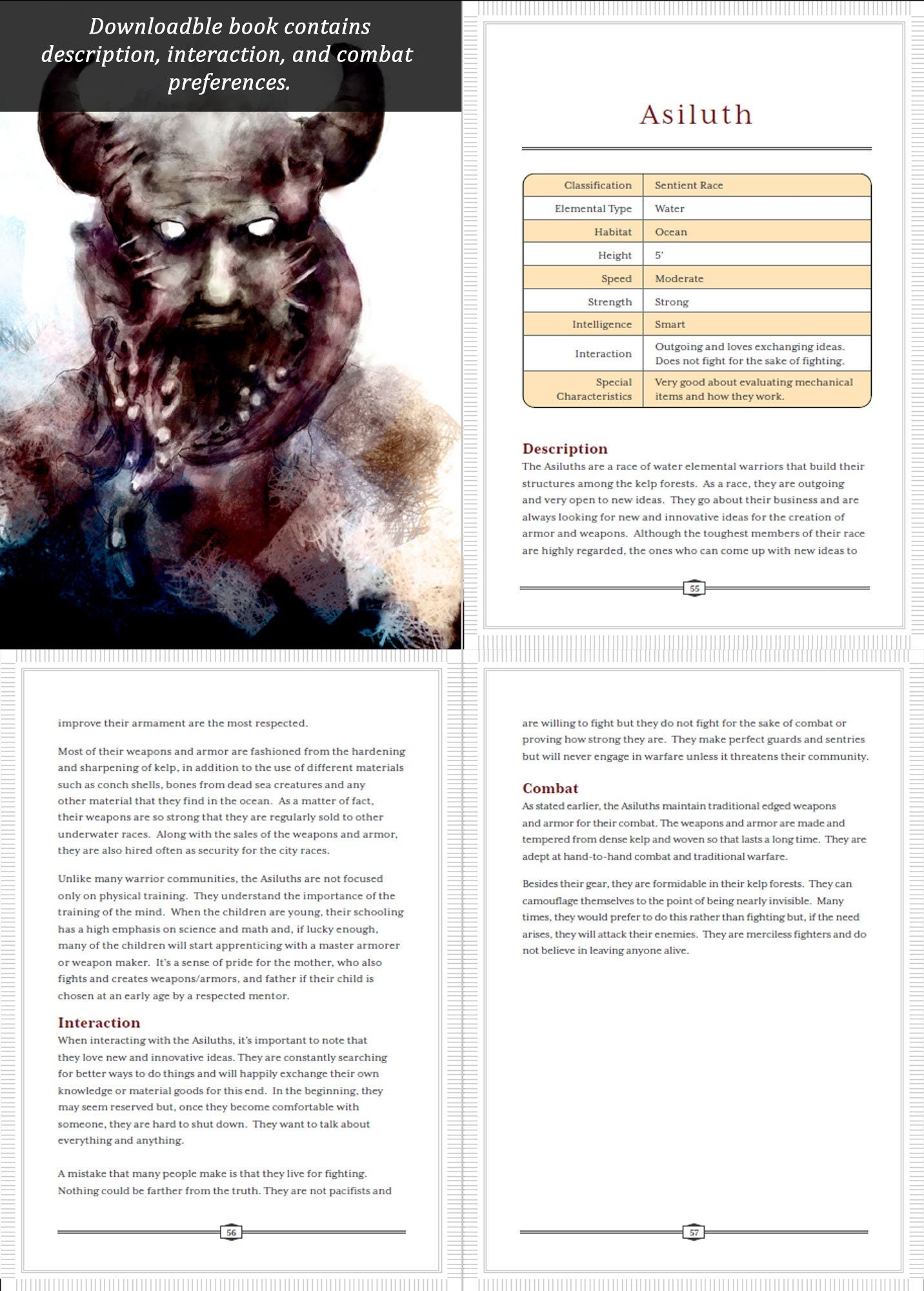 Malochi Deck of 35 Monster Cards with Downloadable PDF used in DnD and Writing